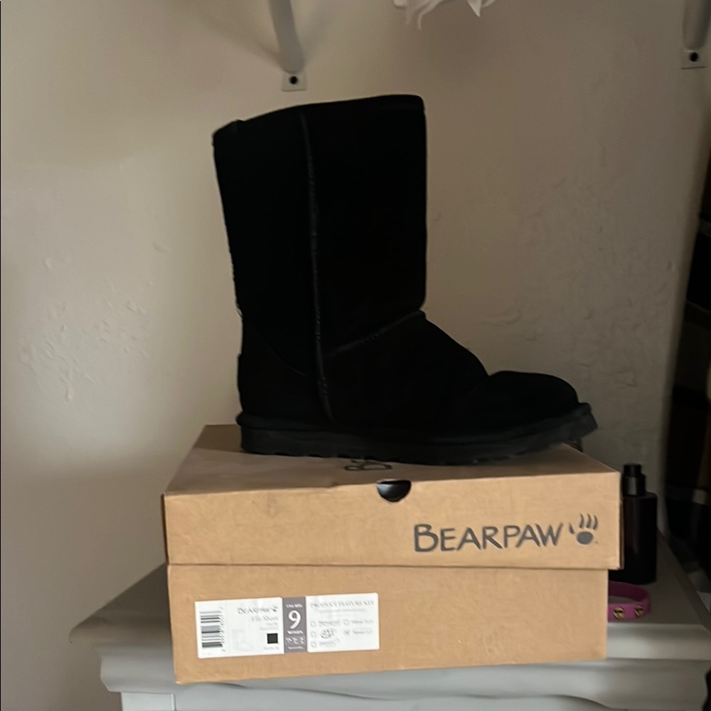 BearPaw Black Winter Rain Boots